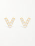 Vibrant V-Shaped Cubic Zirconia Studs in Sterling Silver